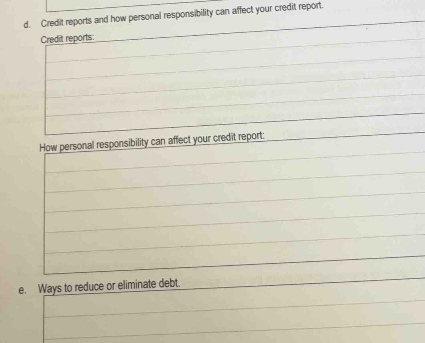 d. credit reports and how personal responsibility can affect your credi…