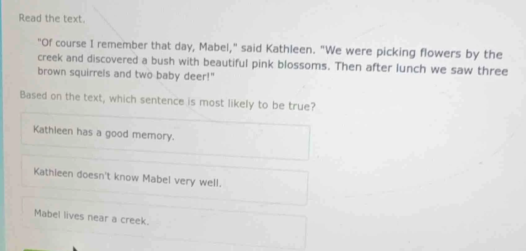 read the text. \of course i remember that day, mabel,\ said kathleen. \…