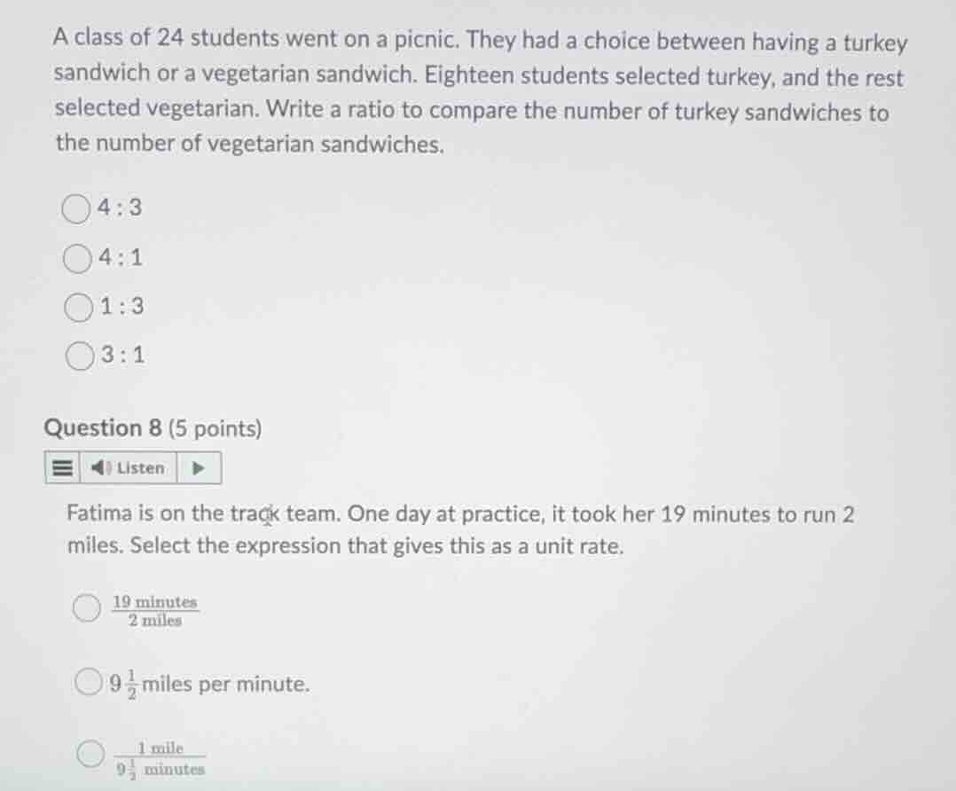 a class of 24 students went on a picnic. they had a choice between havi…