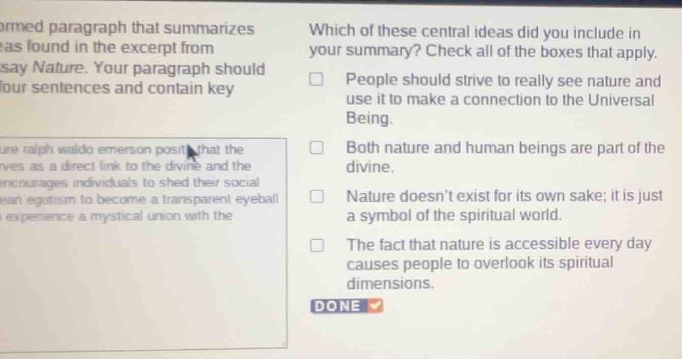 formed paragraph that summarizes eas found in the excerpt from say natu…