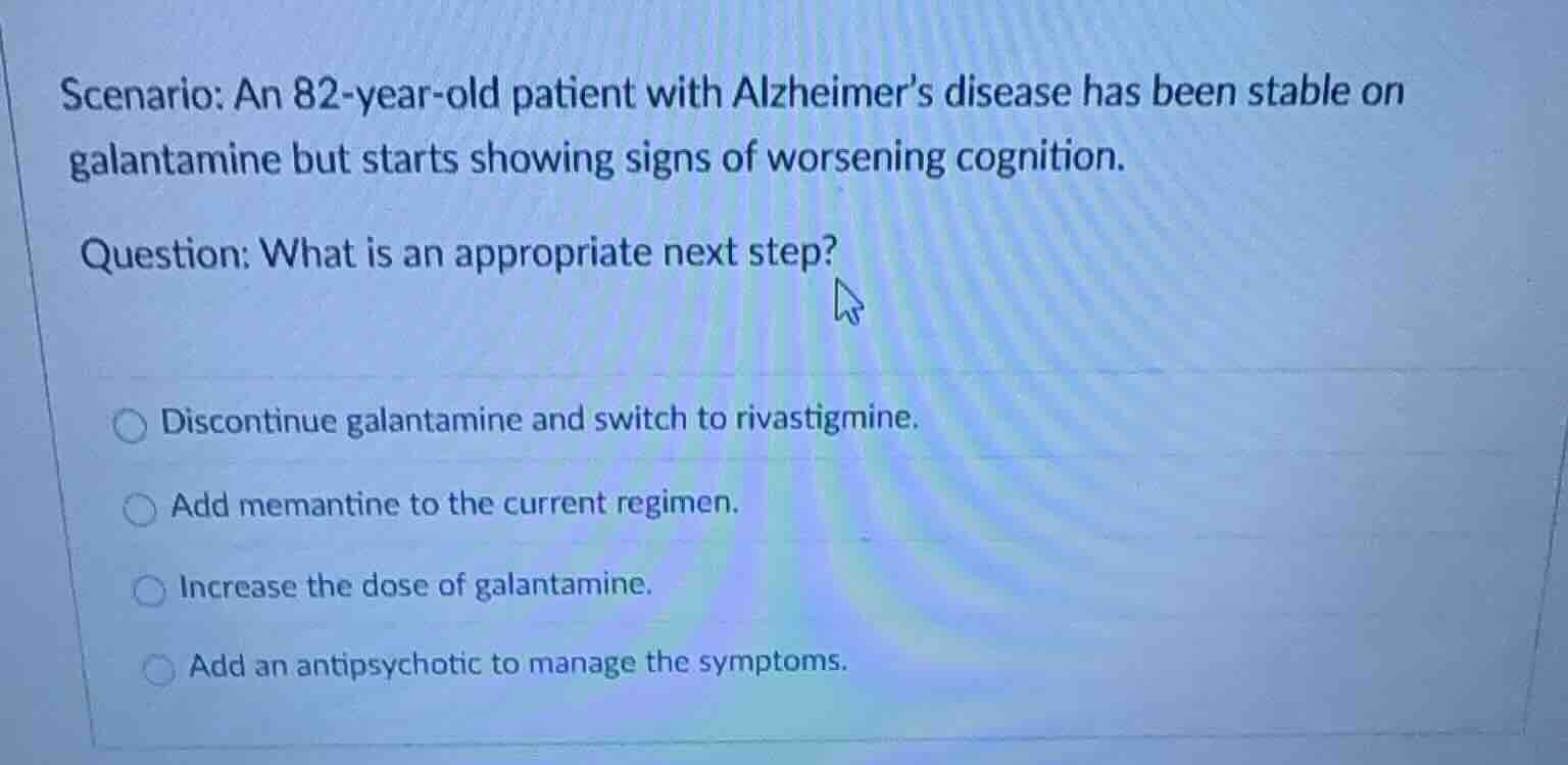 scenario: an 82-year-old patient with alzheimer’s disease has been stab…