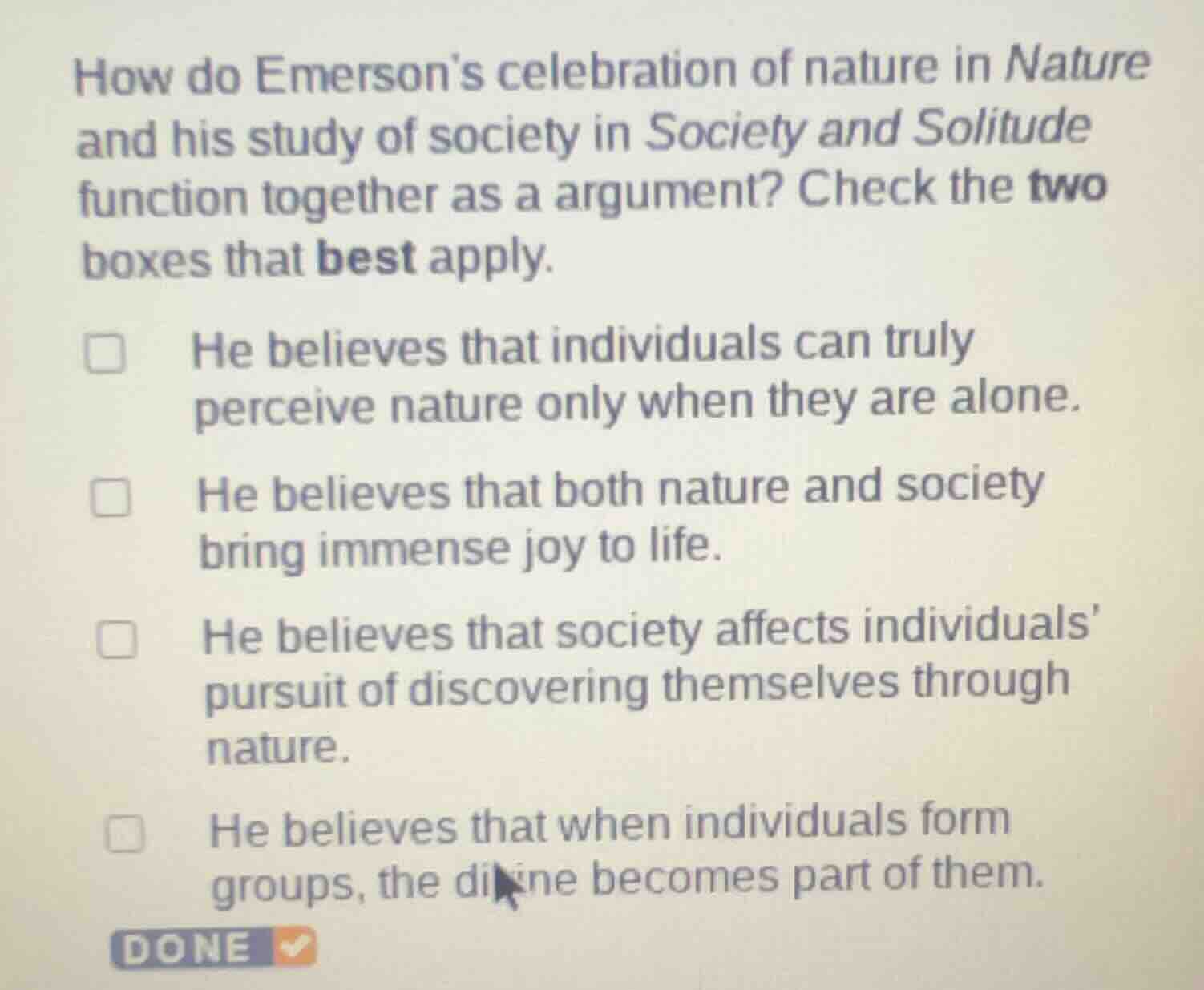 how do emerson’s celebration of nature in nature and his study of socie…
