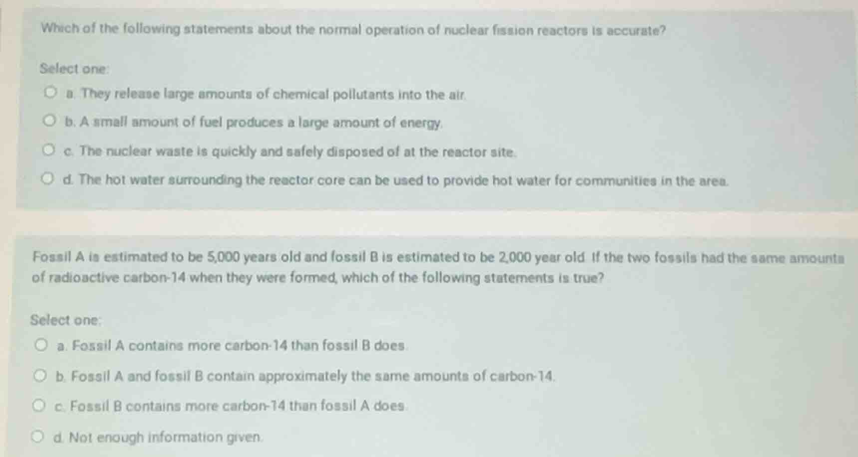 which of the following statements about the normal operation of nuclear…