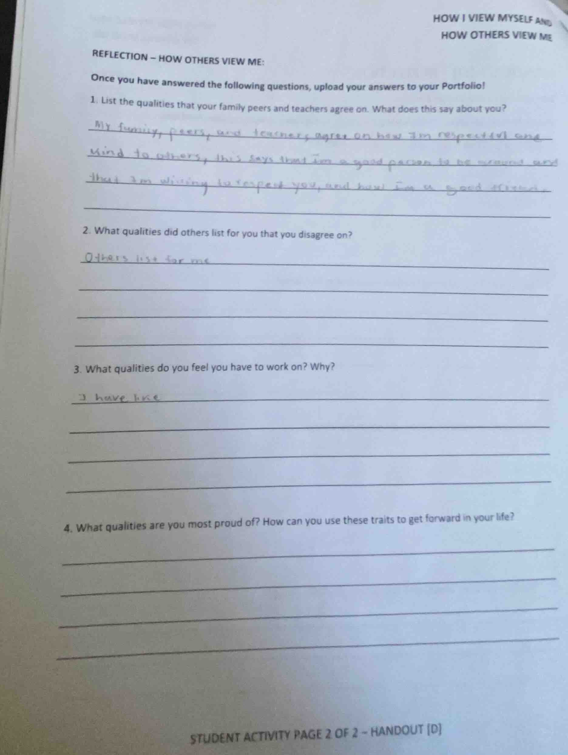 how i view myself and how others view me reflection - how others view m…