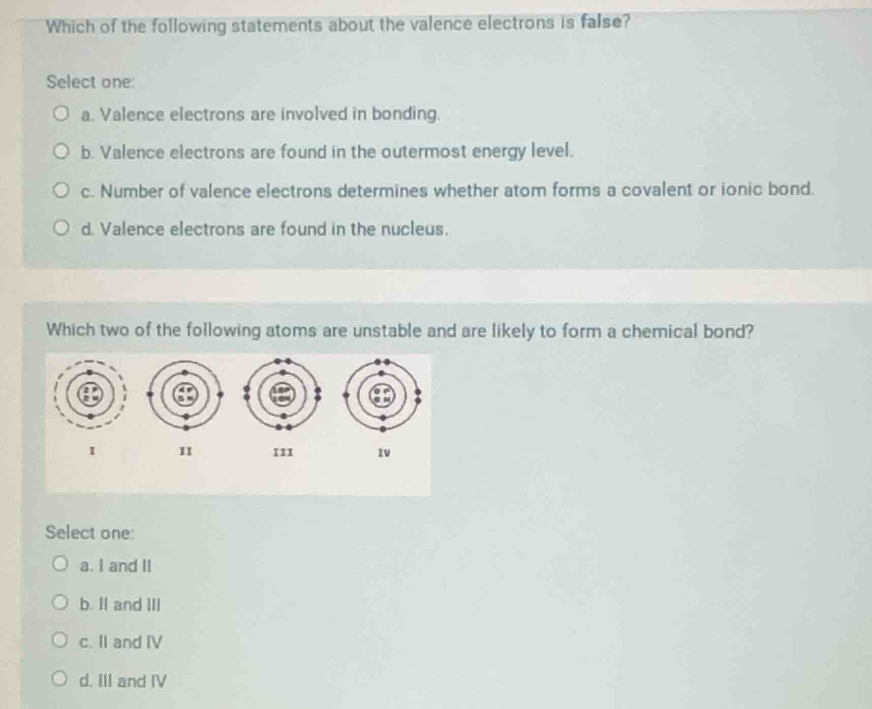 which of the following statements about the valence electrons is false?…