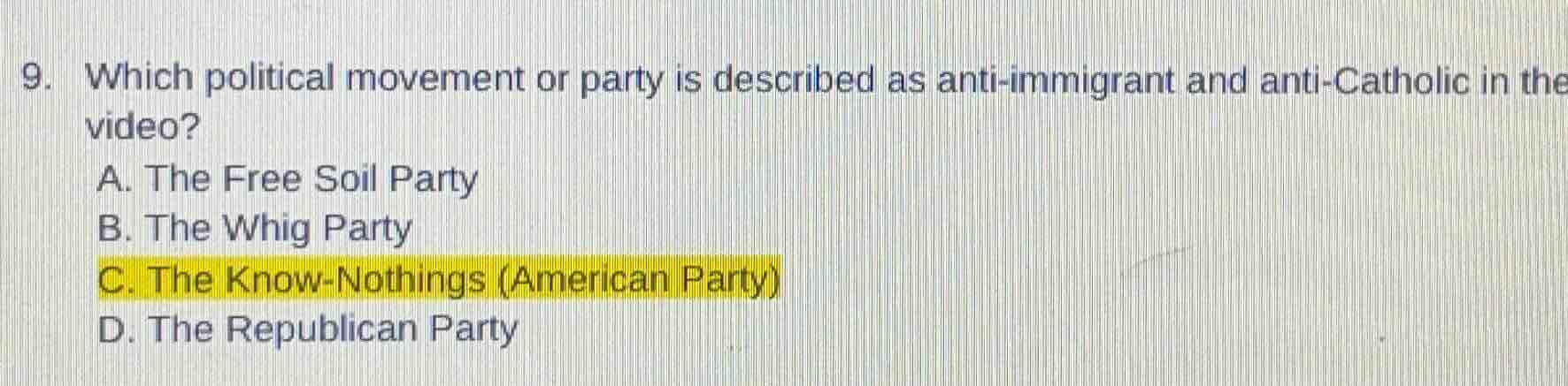 9. which political movement or party is described as anti - immigrant a…
