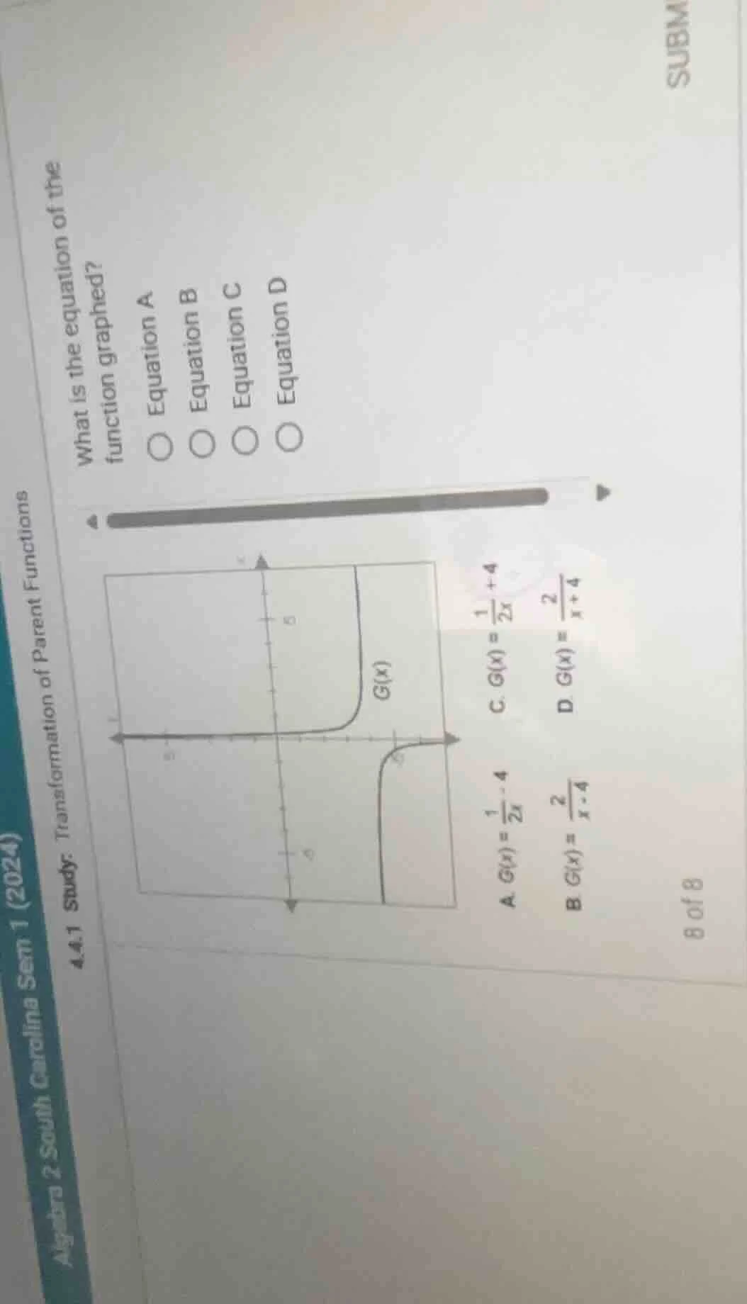what is the equation of the function graphed? \\(\\bigcirc\\) equation …