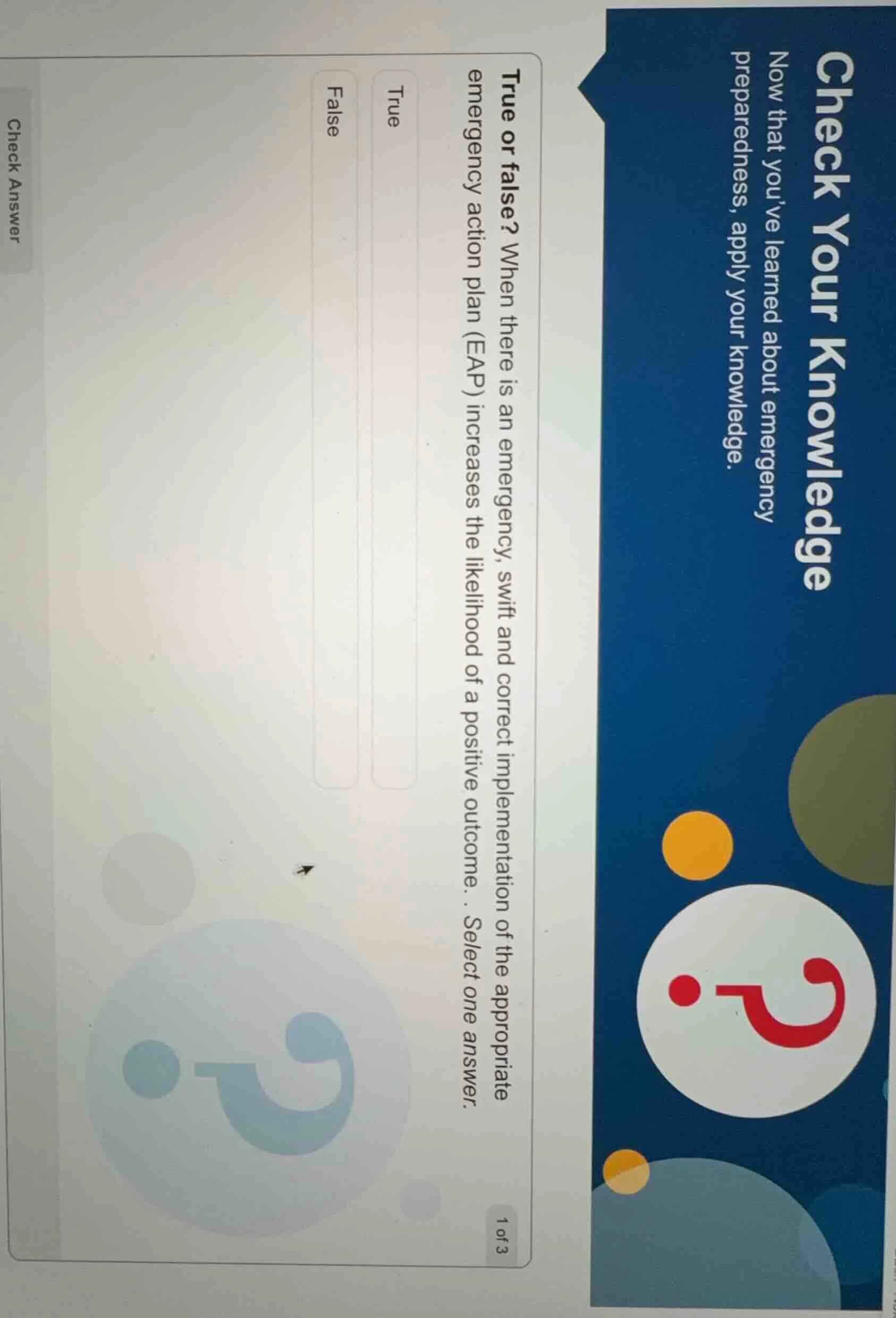 check your knowledge now that youve learned about emergency preparednes…