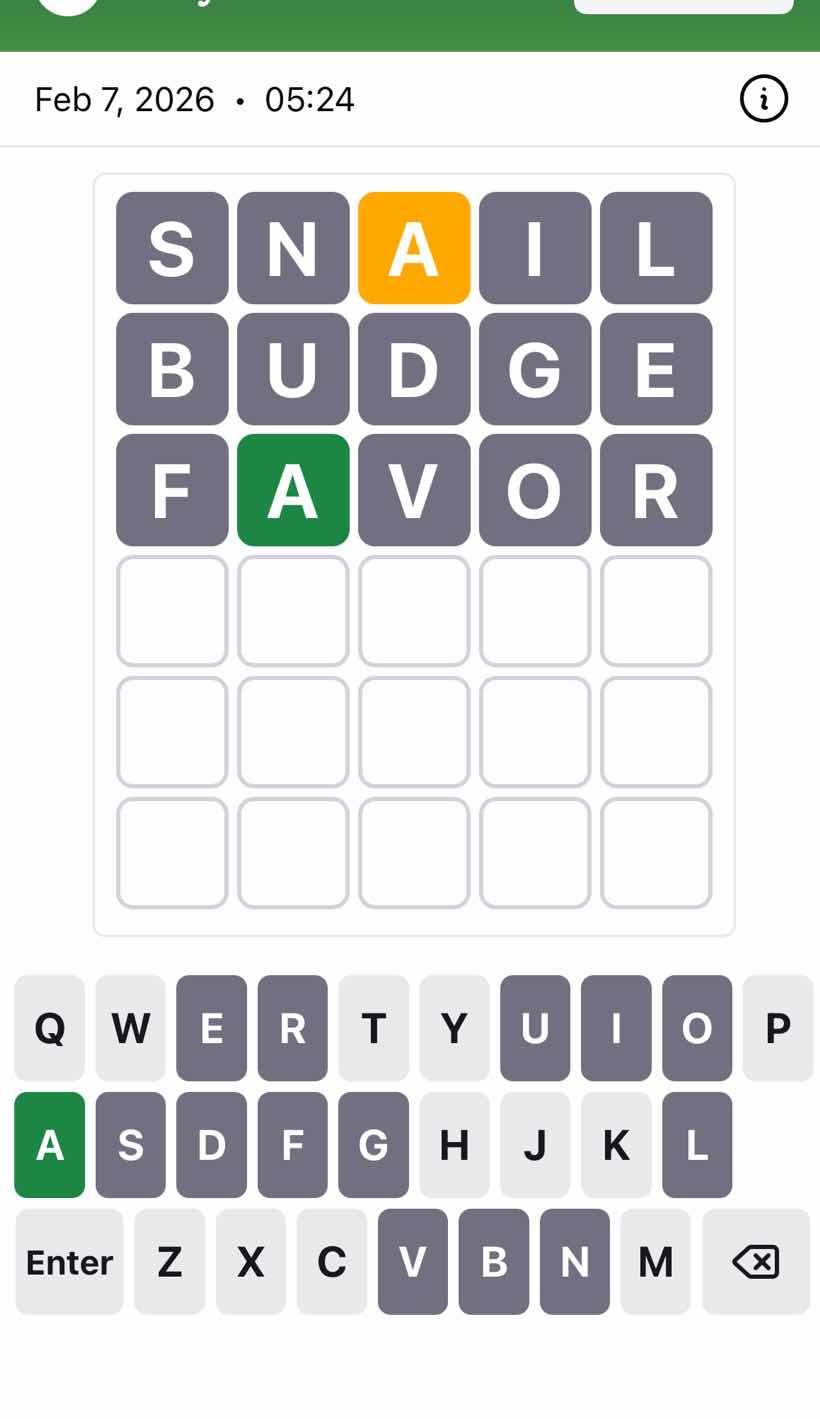 feb 7, 2026 · 05:24 (the image shows a word - guessing game interface w…