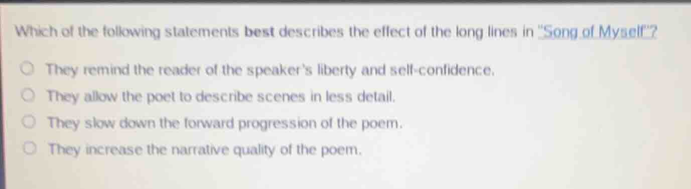 which of the following statements best describes the effect of the long…