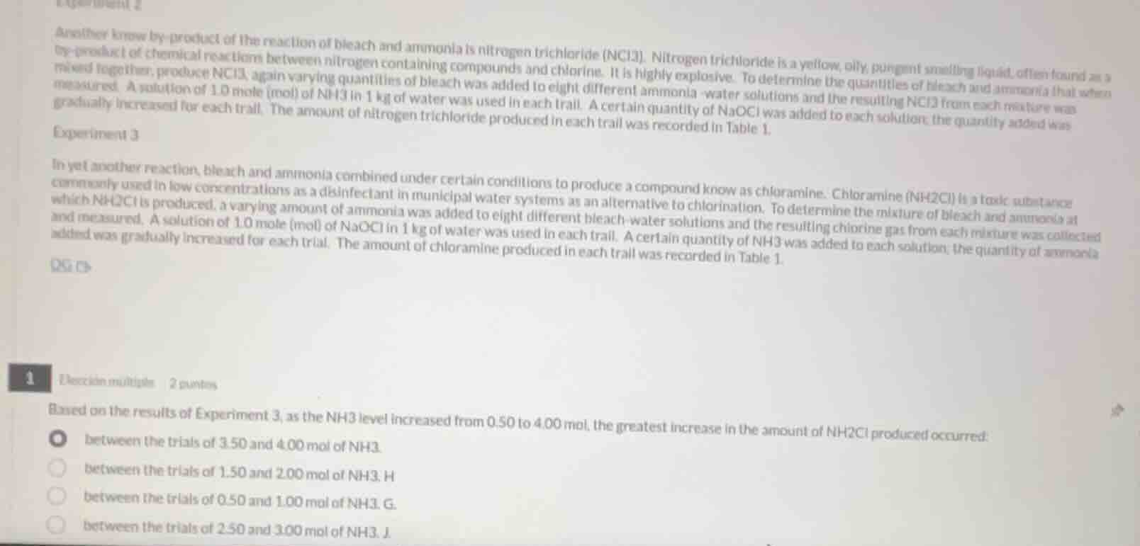 another know by - product of the reaction of bleach and ammonia is nitr…