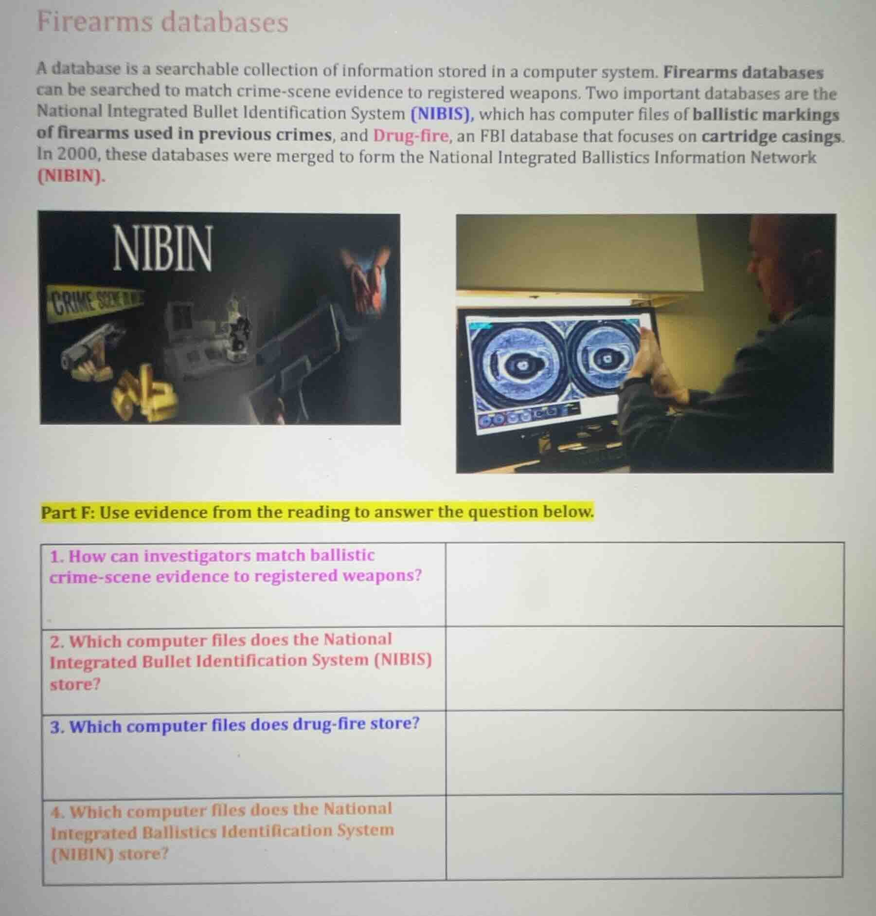 firearms databases a database is a searchable collection of information…