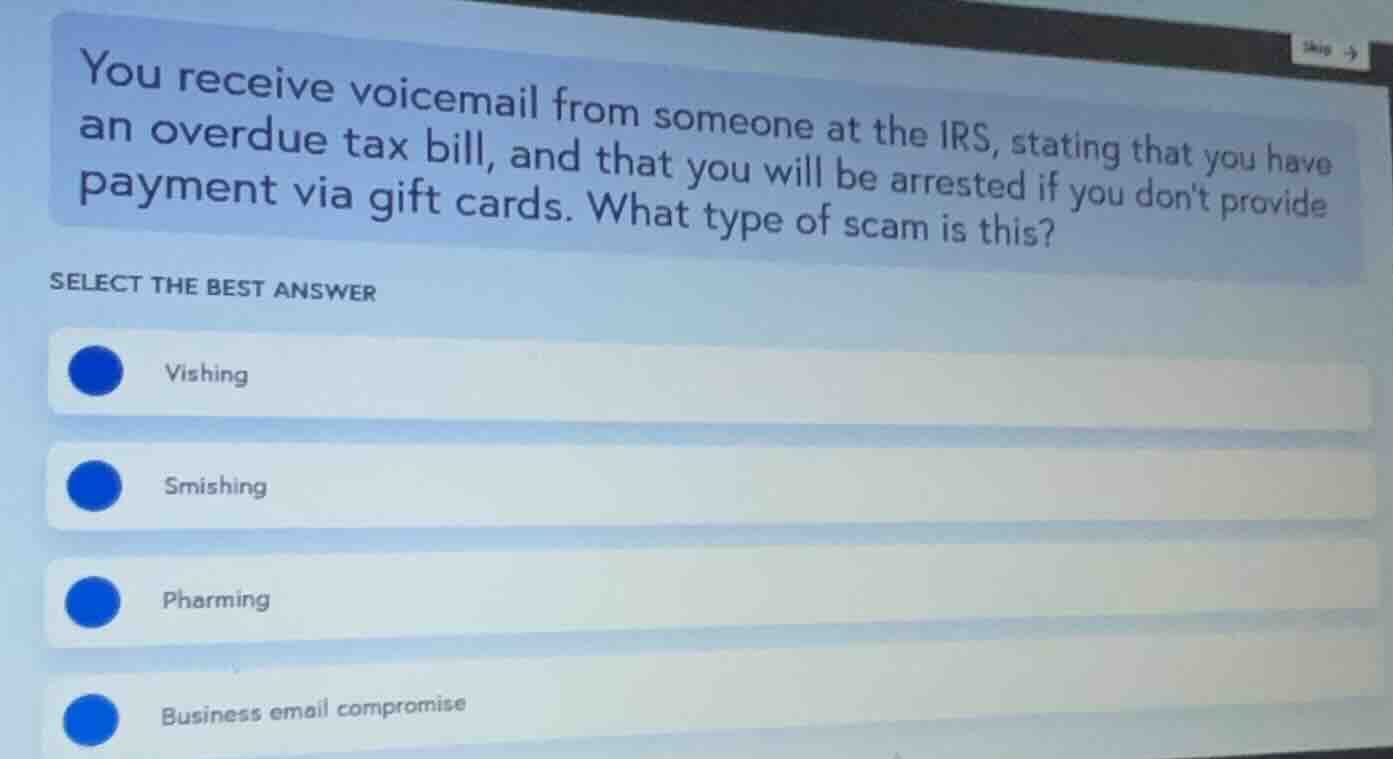 you receive voicemail from someone at the irs, stating that you have an…