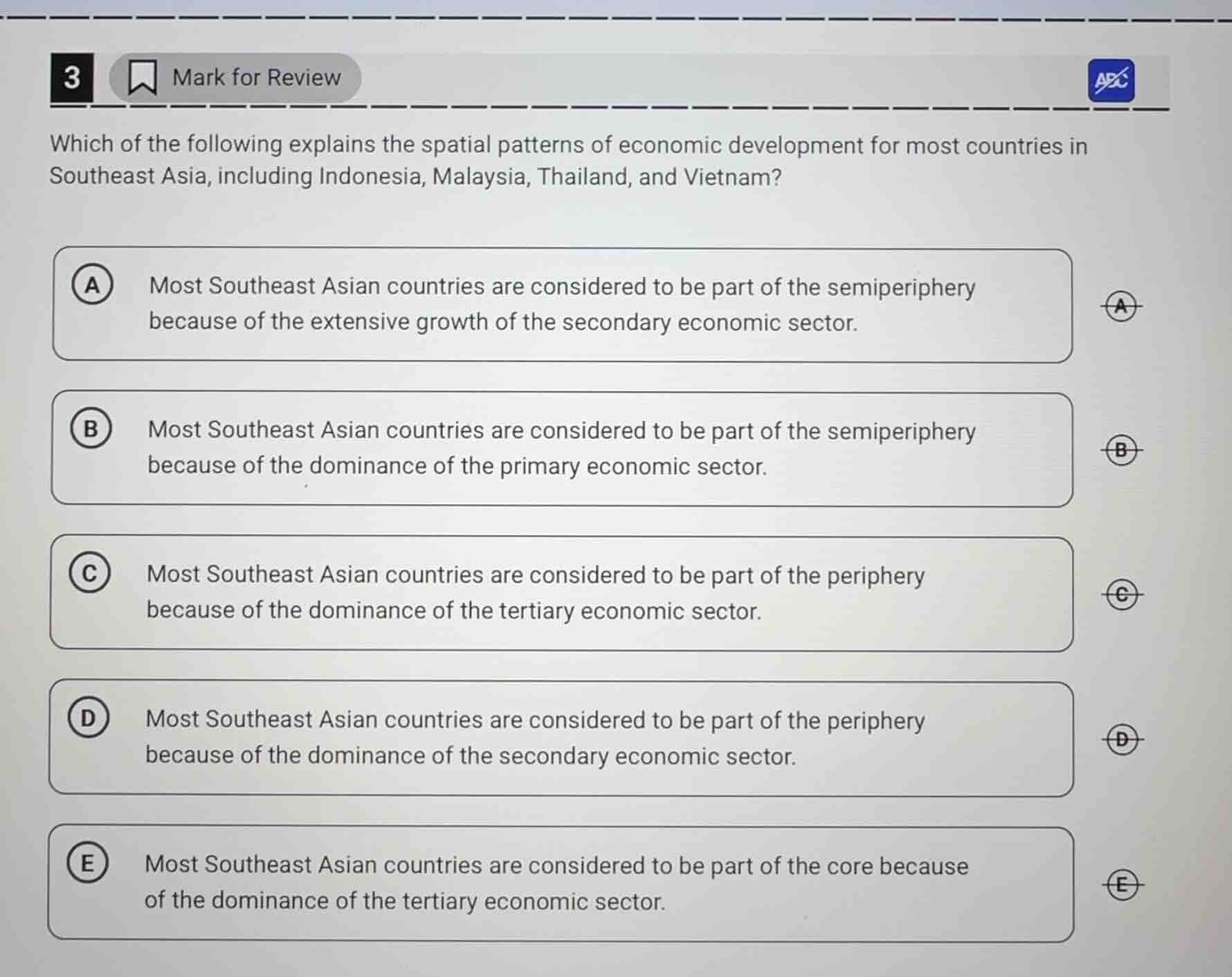 which of the following explains the spatial patterns of economic develo…