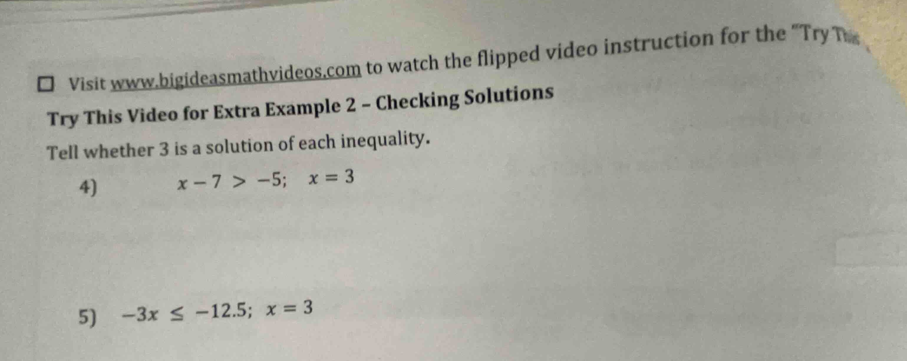 visit www.bigideasmathvideos.com to watch the flipped video instruction…