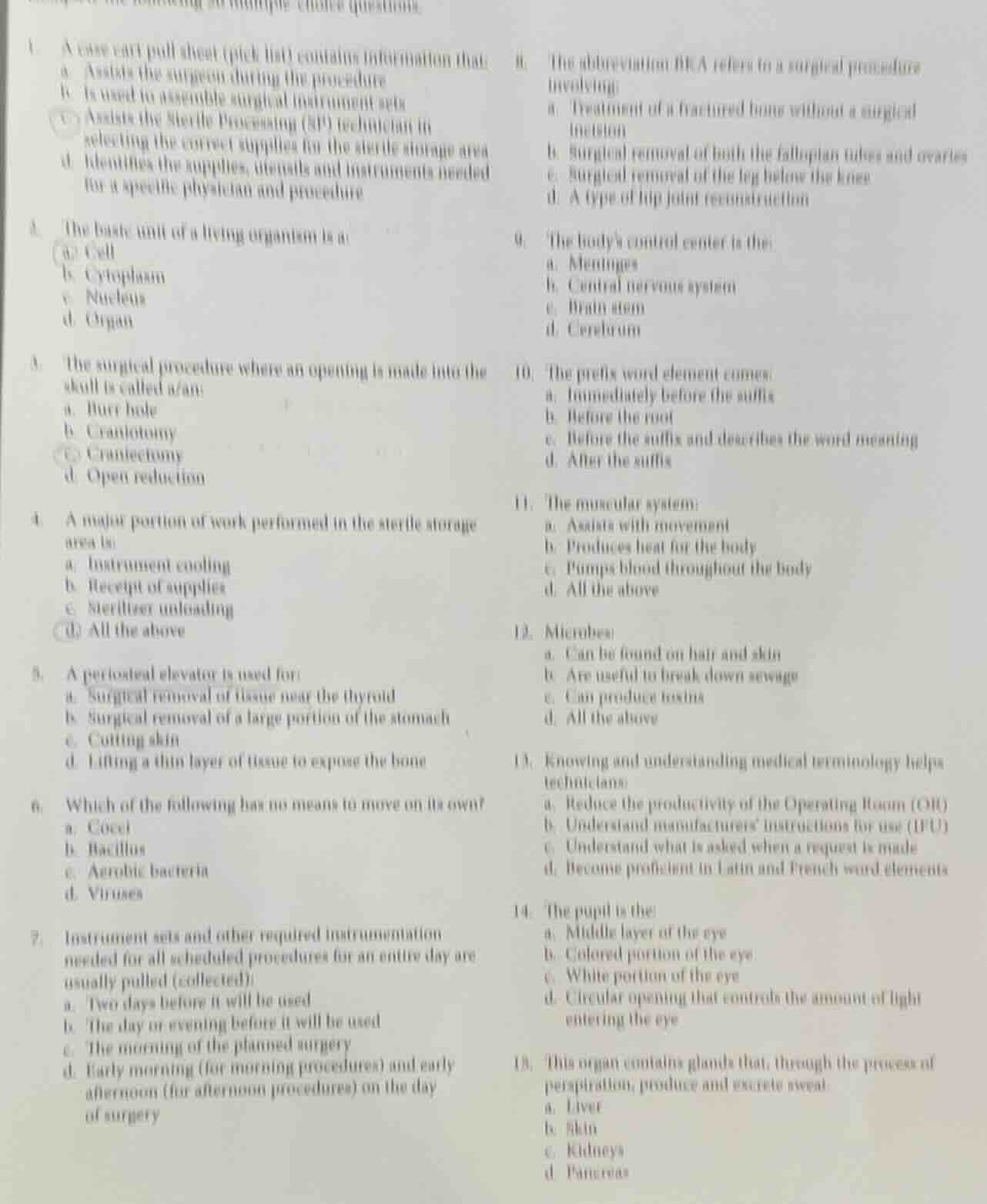 1. a case cart pull sheet (pick list) containing information that: a. a…