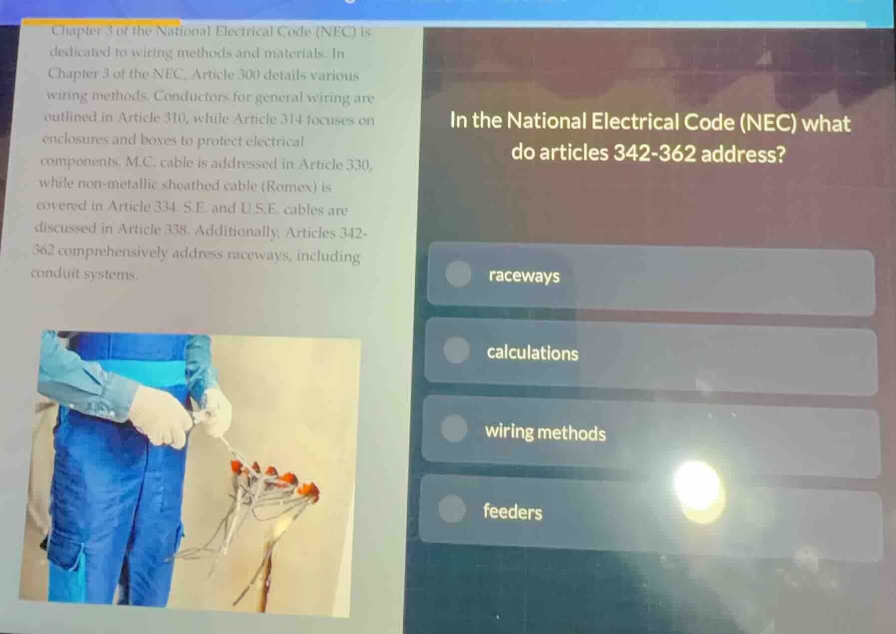 chapter 3 of the national electrical code (nec) is dedicated to wiring …