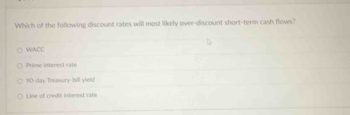 which of the following discount rates will most likely over - discount …