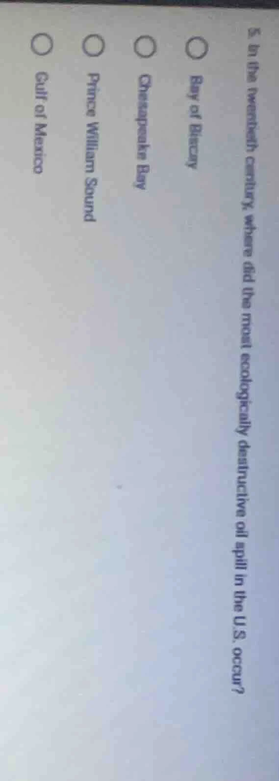 5. in the twentieth century, where did the most ecologically destructiv…