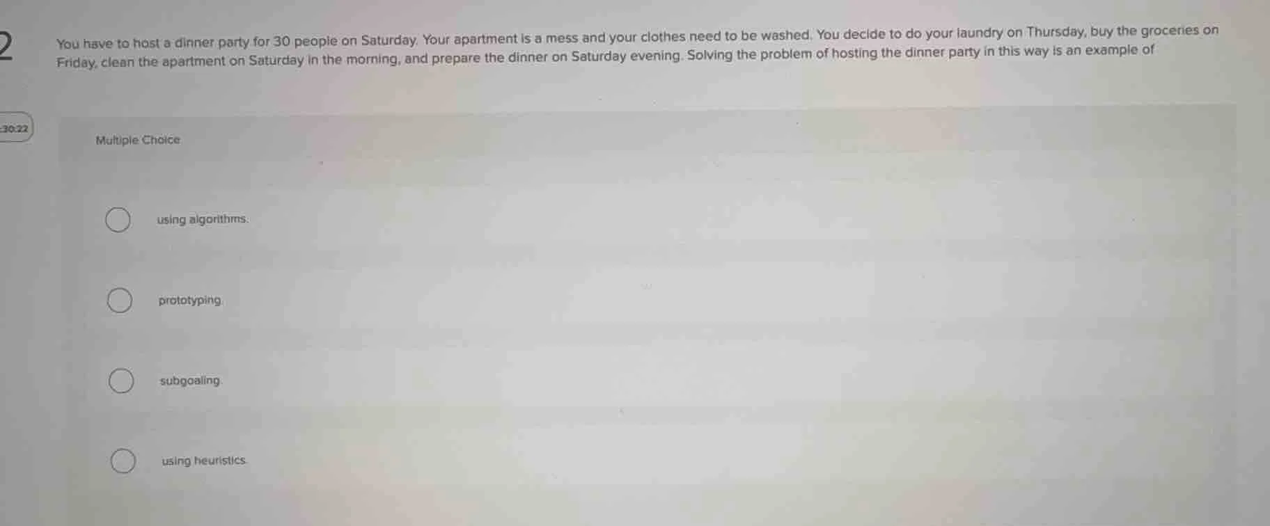 you have to host a dinner party for 30 people on saturday. your apartme…