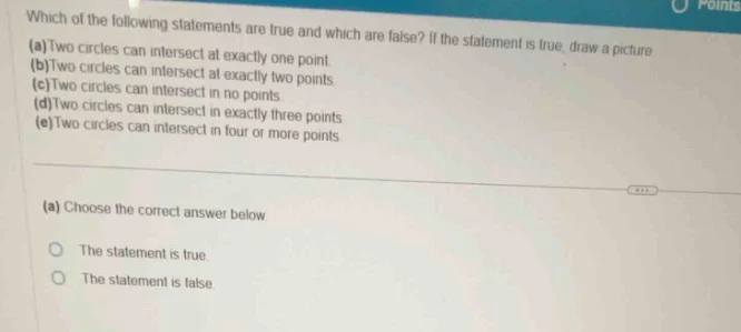 which of the following statements are true and which are false? if the …