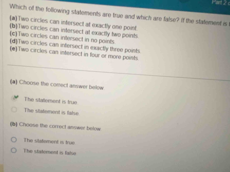 which of the following statements are true and which are false? if the …