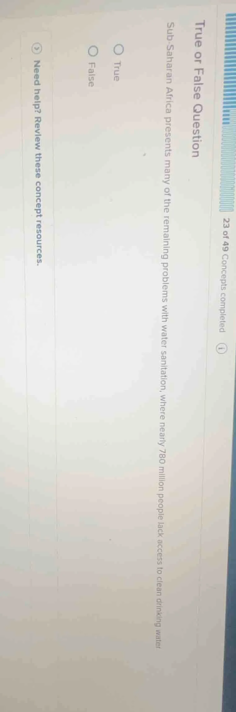 true or false question sub - saharan africa presents many of the remain…