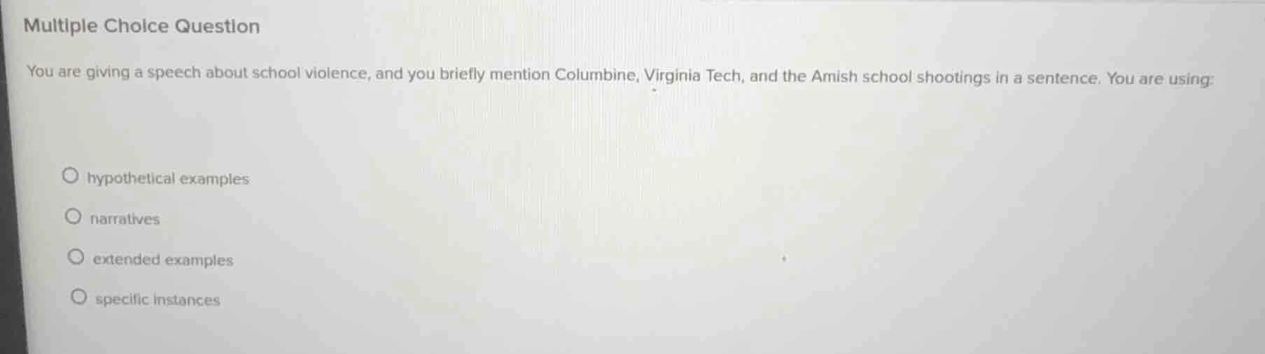 multiple choice question you are giving a speech about school violence,…