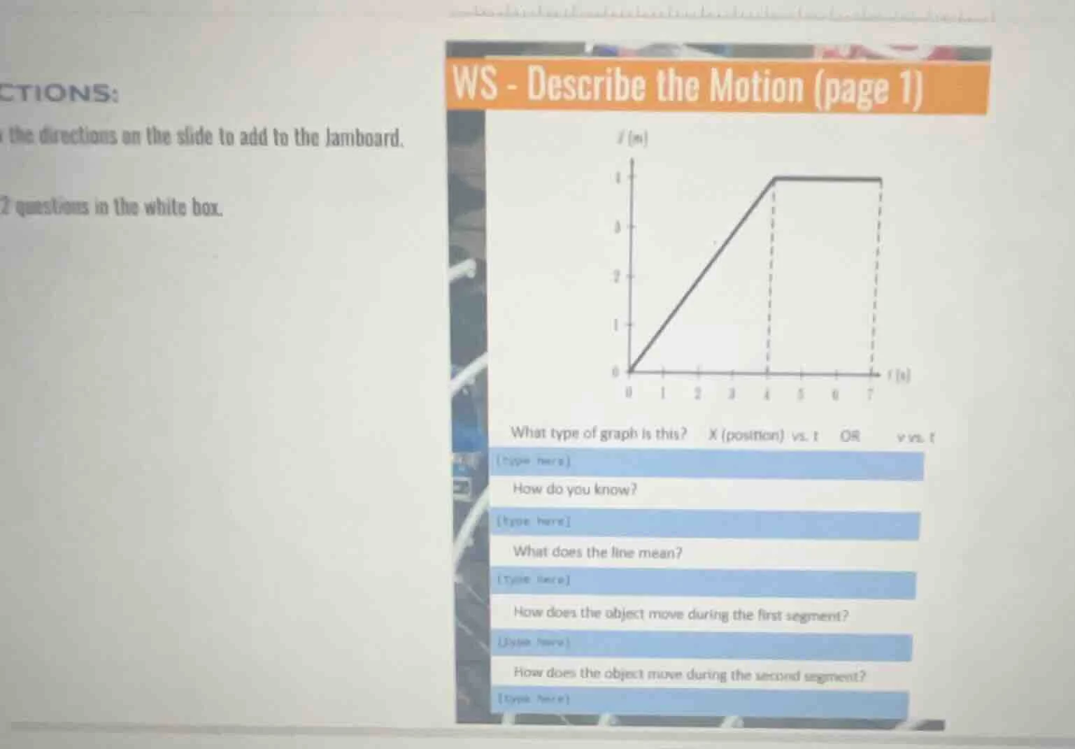 ws - describe the motion (page 1) what type of graph is this? x (positi…
