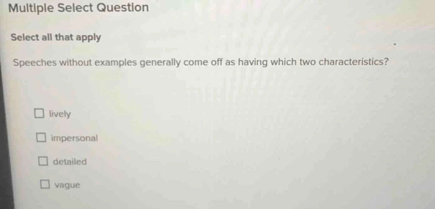 multiple select question select all that apply speeches without example…