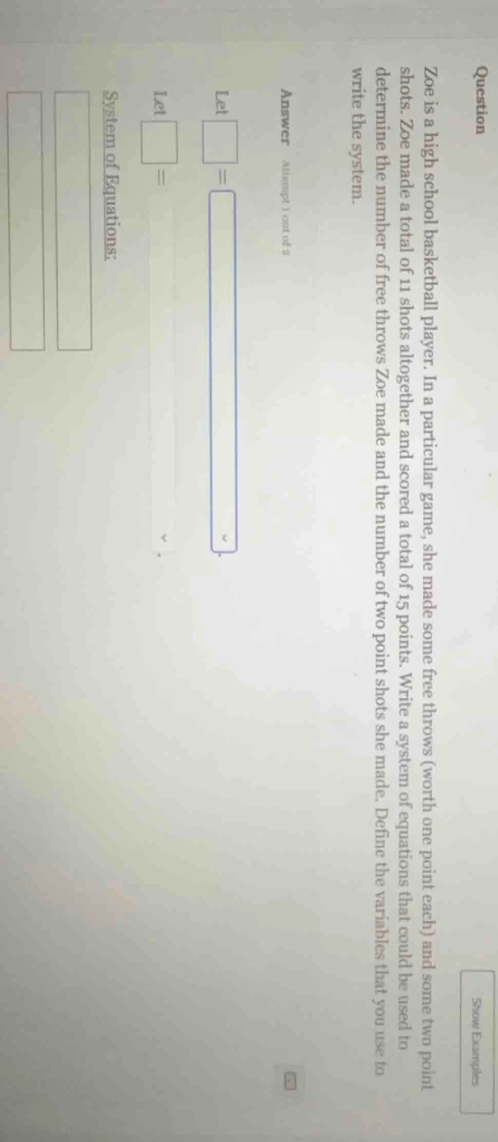 question zoe is a high school basketball player. in a particular game, …