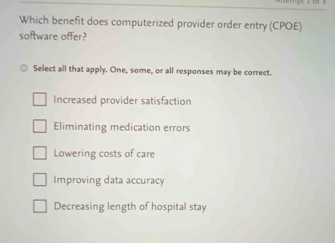 which benefit does computerized provider order entry (cpoe) software of…