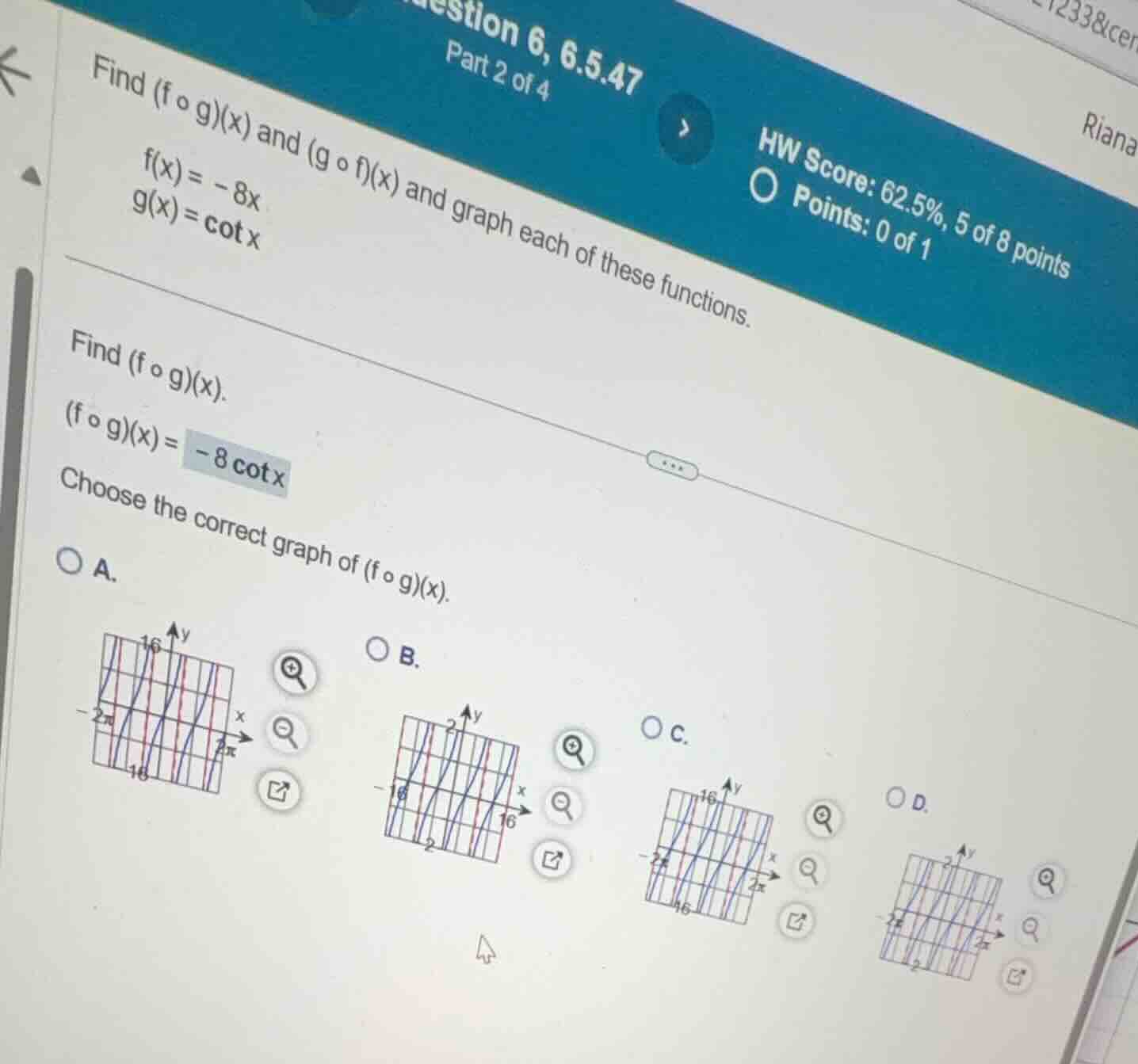 question 6, 6.5.47 part 2 of 4 hw score: 62.5%, 5 of 8 points points: 0…
