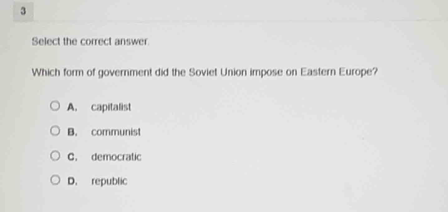select the correct answer. which form of government did the soviet unio…
