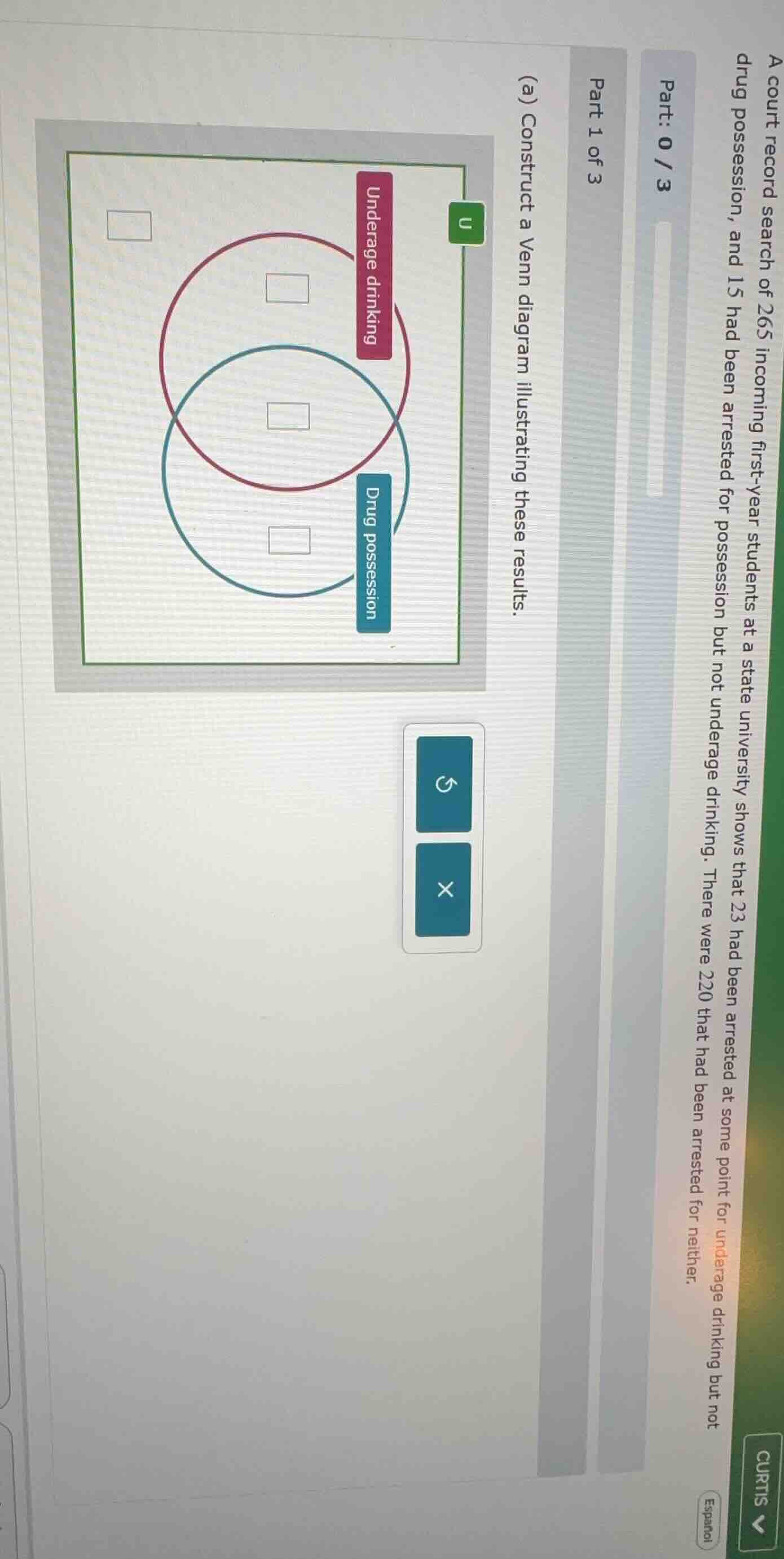 a court record search of 265 incoming first - year students at a state …