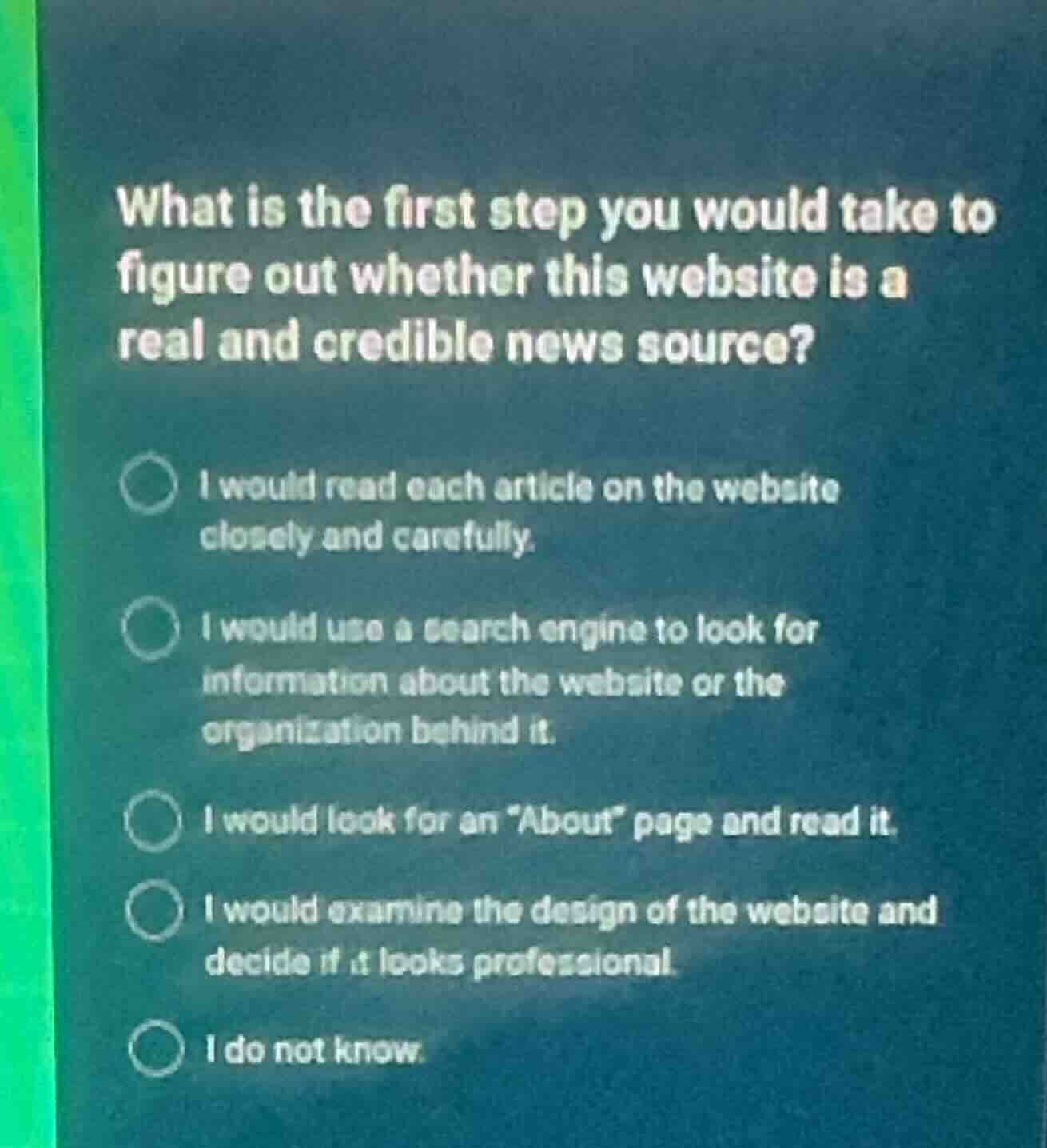 what is the first step you would take to figure out whether this websit…