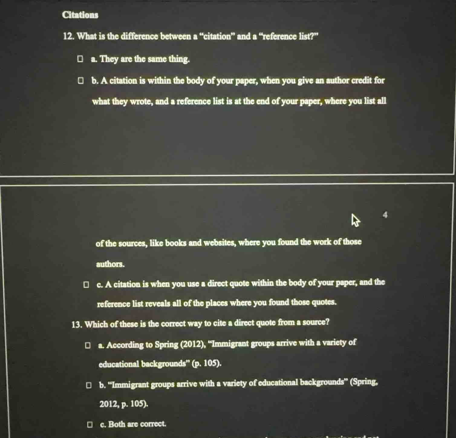 citations 12. what is the difference between a \citation\ and a eferenc…