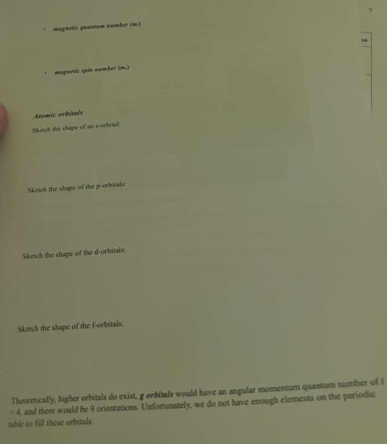 - magnetic quantum number (m) - magnetic spin number (mₛ) atomic orbita…
