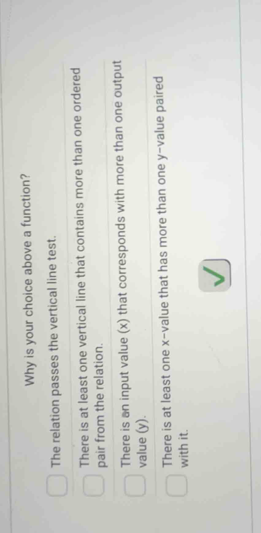 why is your choice above a function? the relation passes the vertical l…