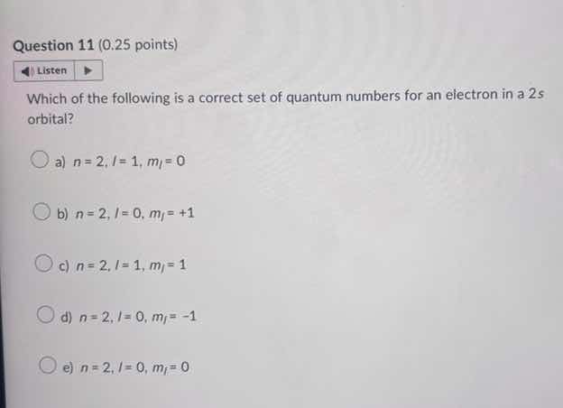 question 11 (0.25 points) listen which of the following is a correct se…