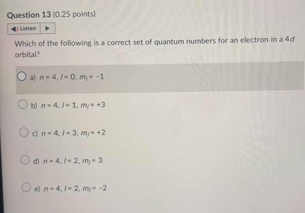 question 13 (0.25 points) listen which of the following is a correct se…