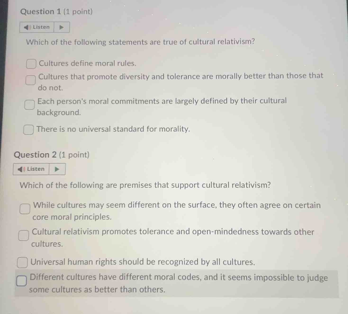 question 1 (1 point) listen which of the following statements are true …