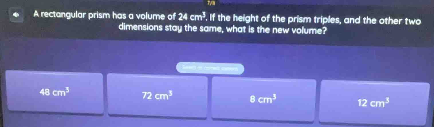 a rectangular prism has a volume of 24 cm³. if the height of the prism …