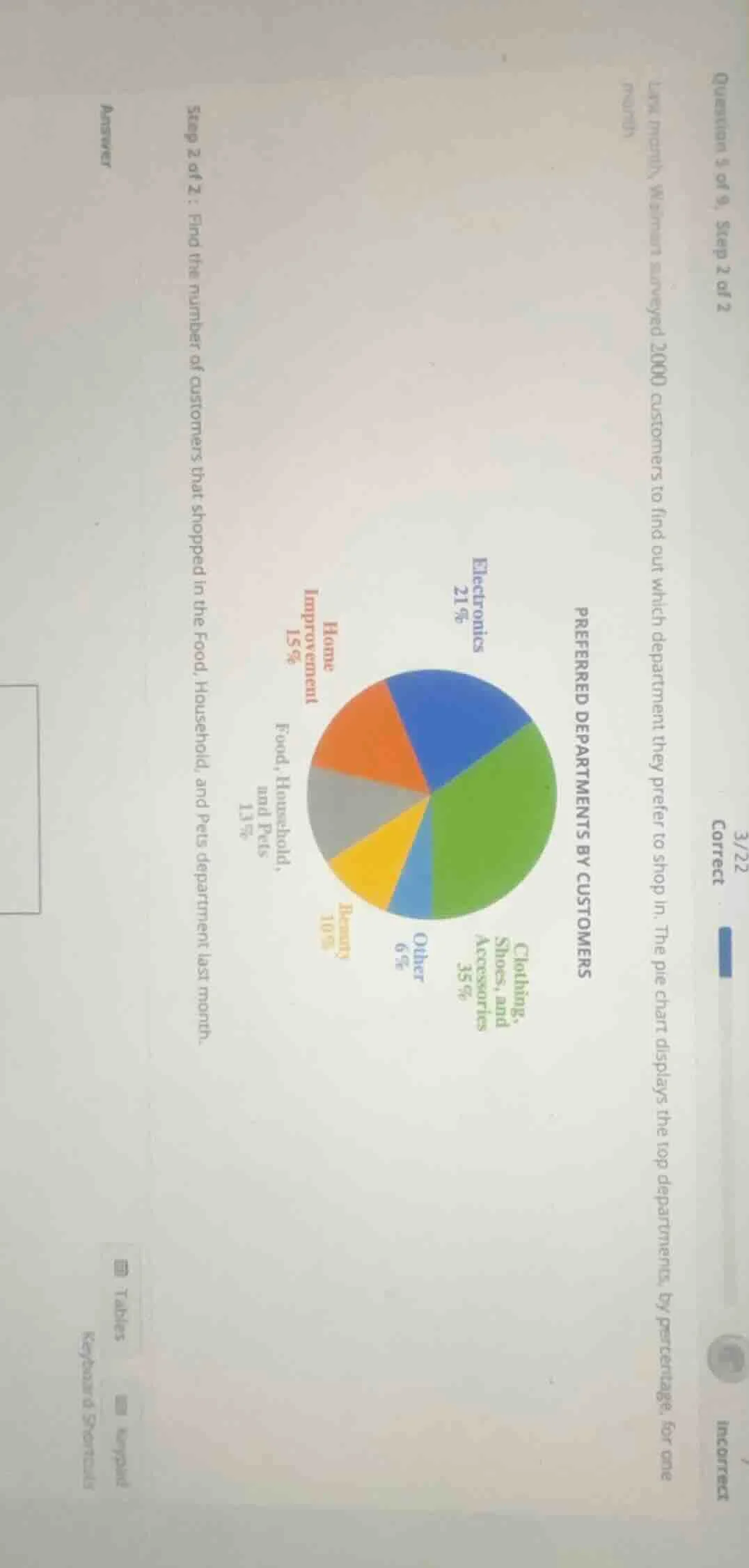 question 5 of 9, step 2 of 2 last month, walmart surveyed 2000 customer…