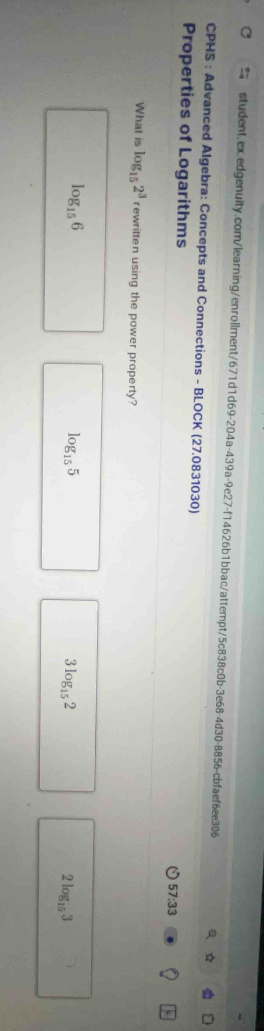 cphs : advanced algebra: concepts and connections - block (27.0831030) …