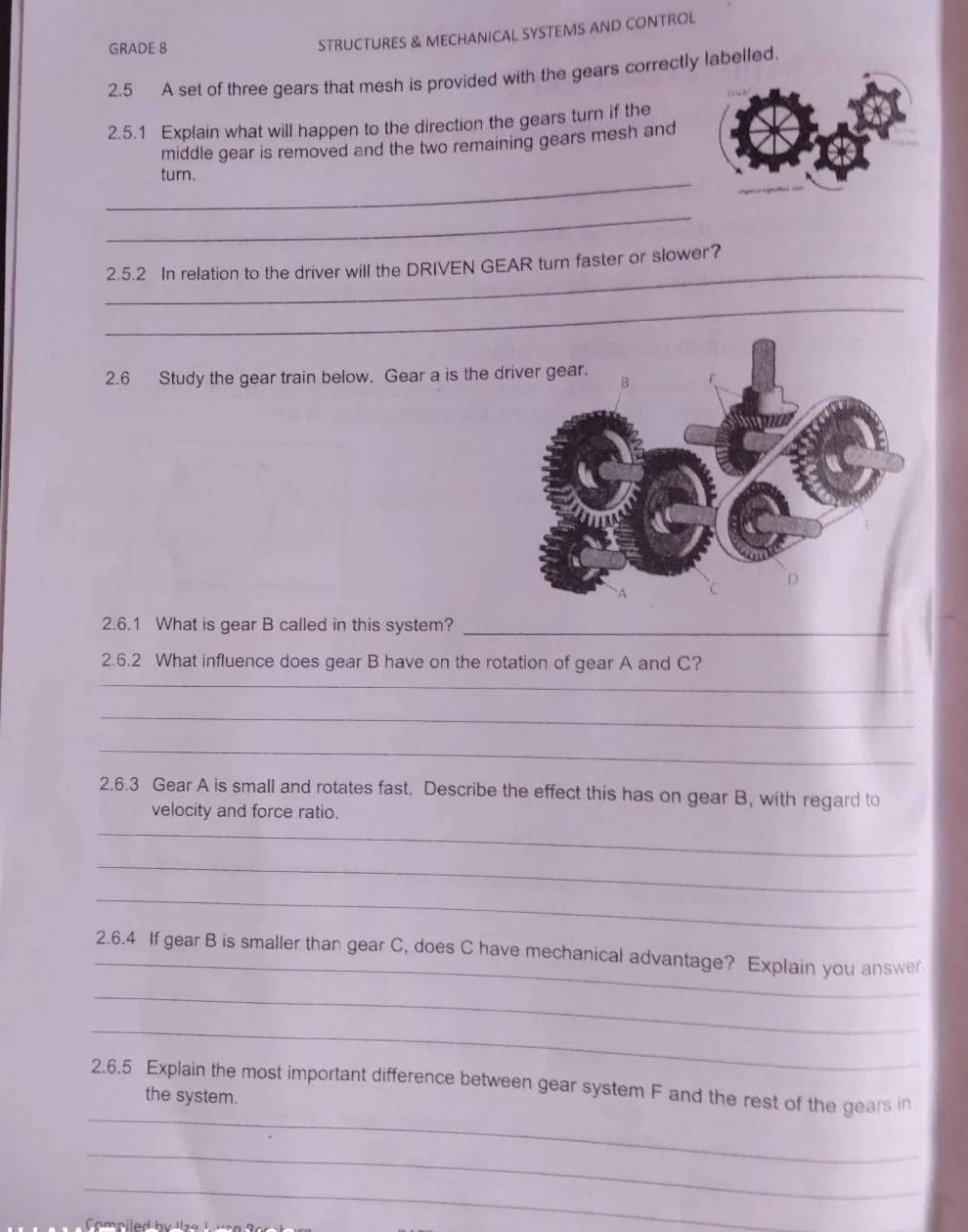 grade 8 structures & mechanical systems and control 2.5 a set of three …