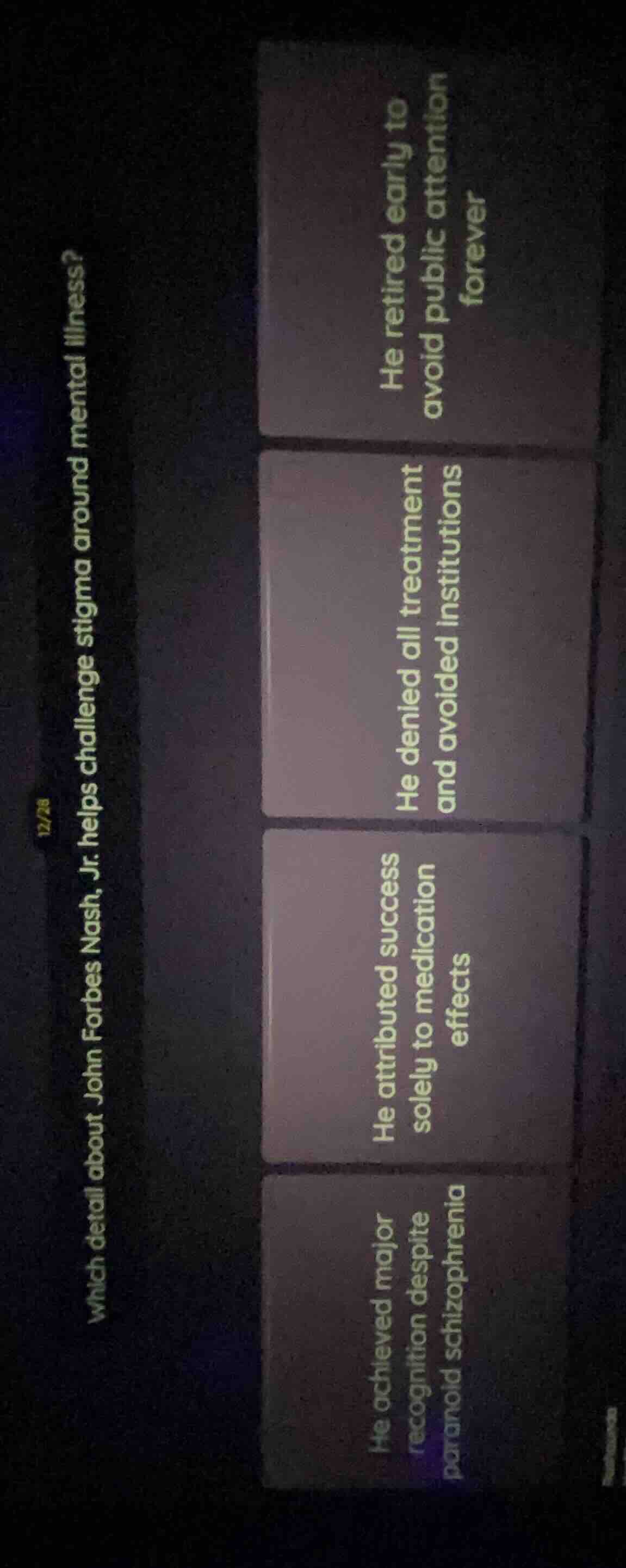 12/28 which detail about john forbes nash, jr. helps challenge stigma a…