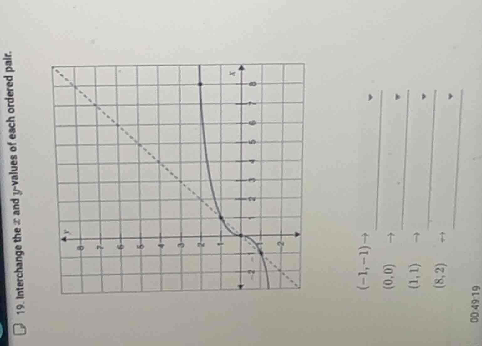 19. interchange the ( x )- and ( y )-values of each ordered pair.