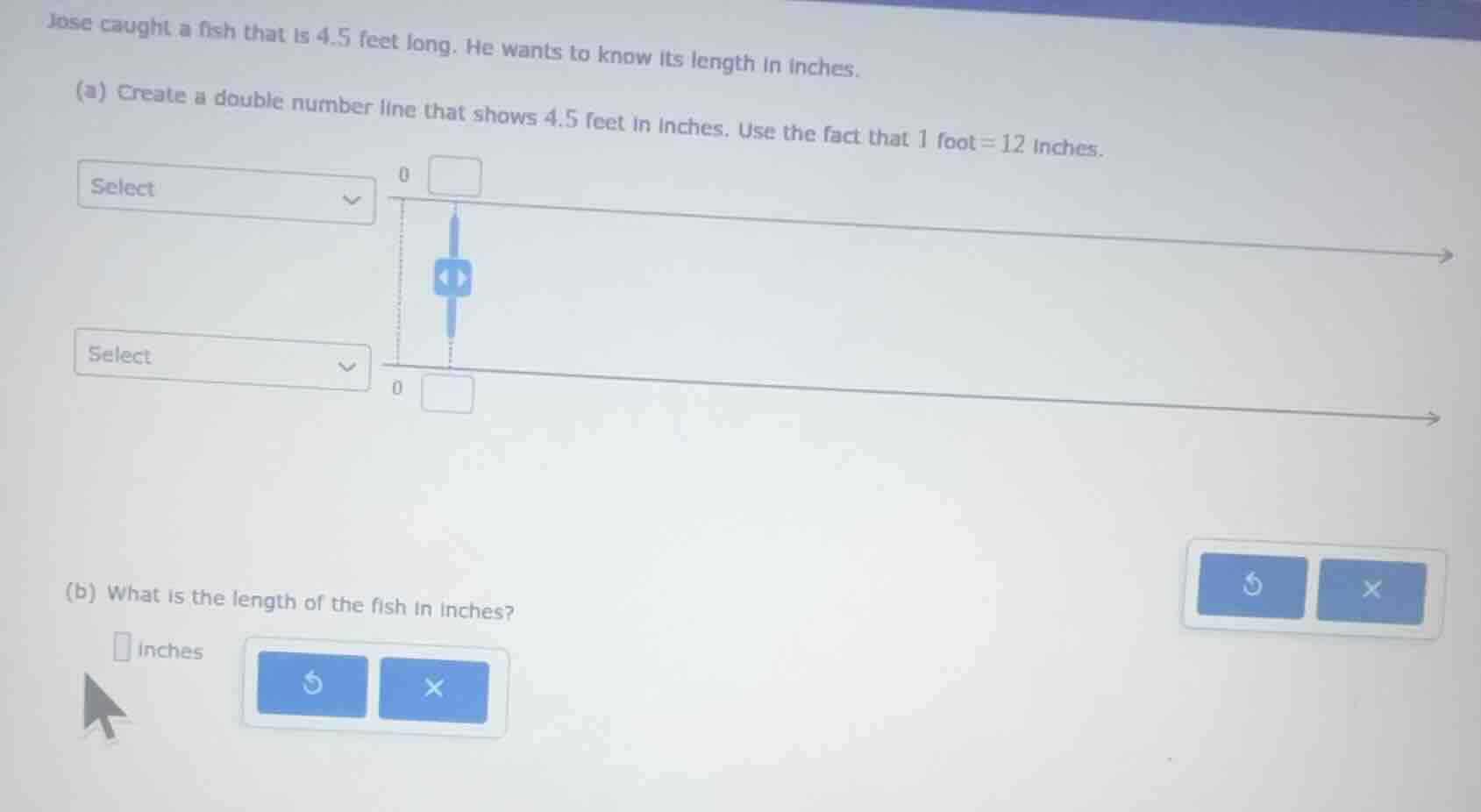 jose caught a fish that is 4.5 feet long. he wants to know its length i…