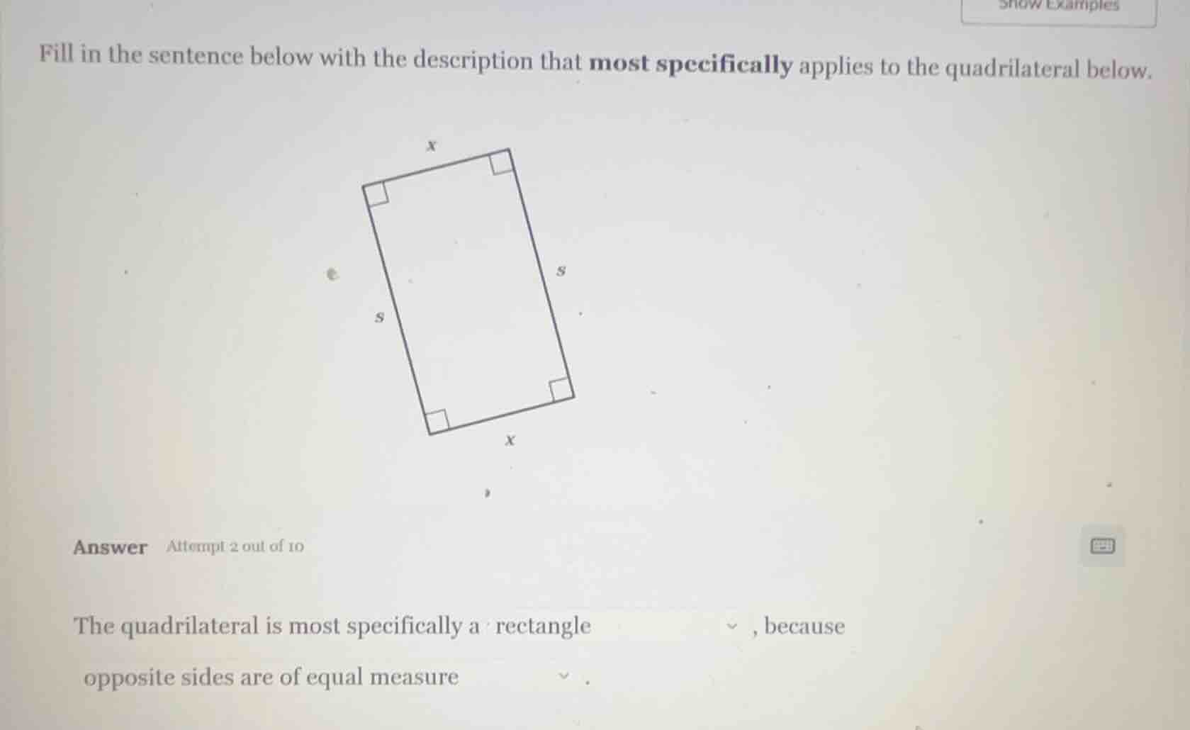 fill in the sentence below with the description that most specifically …